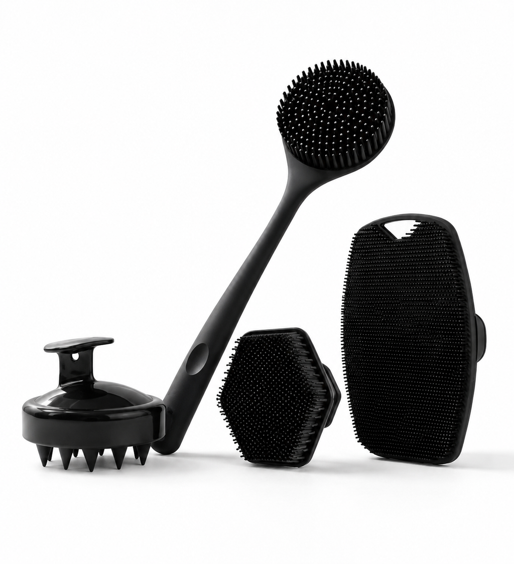 4pc Silicone bath & body brush set
