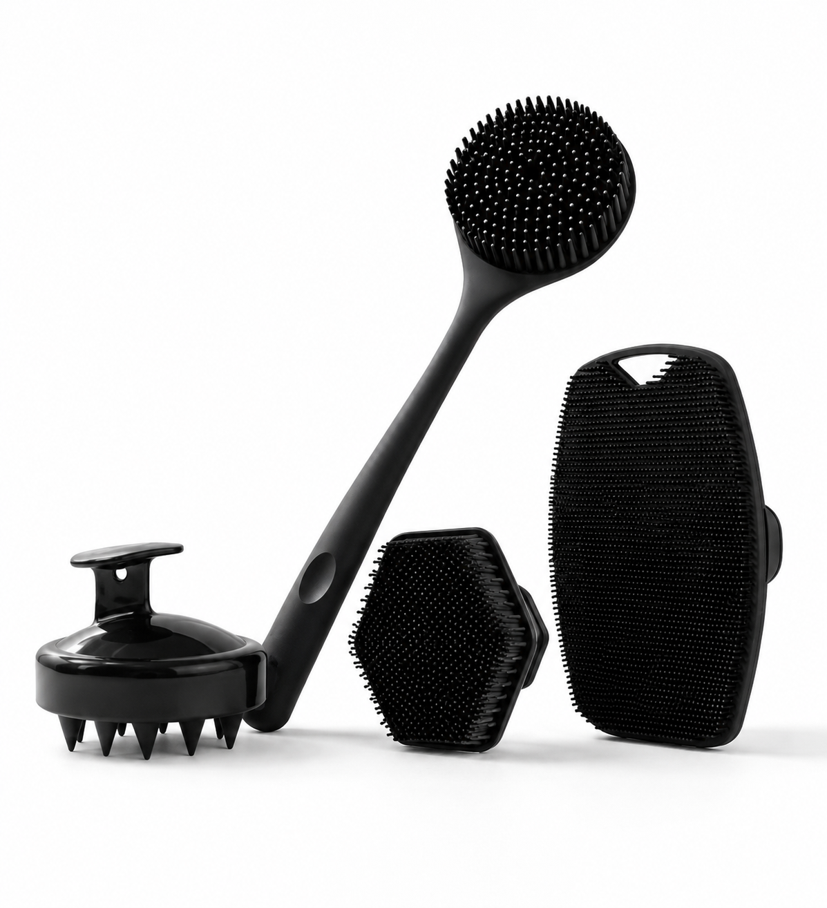 4pc Silicone bath & body brush set