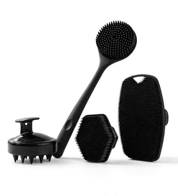 4pc Silicone Bath & Body Brush Set