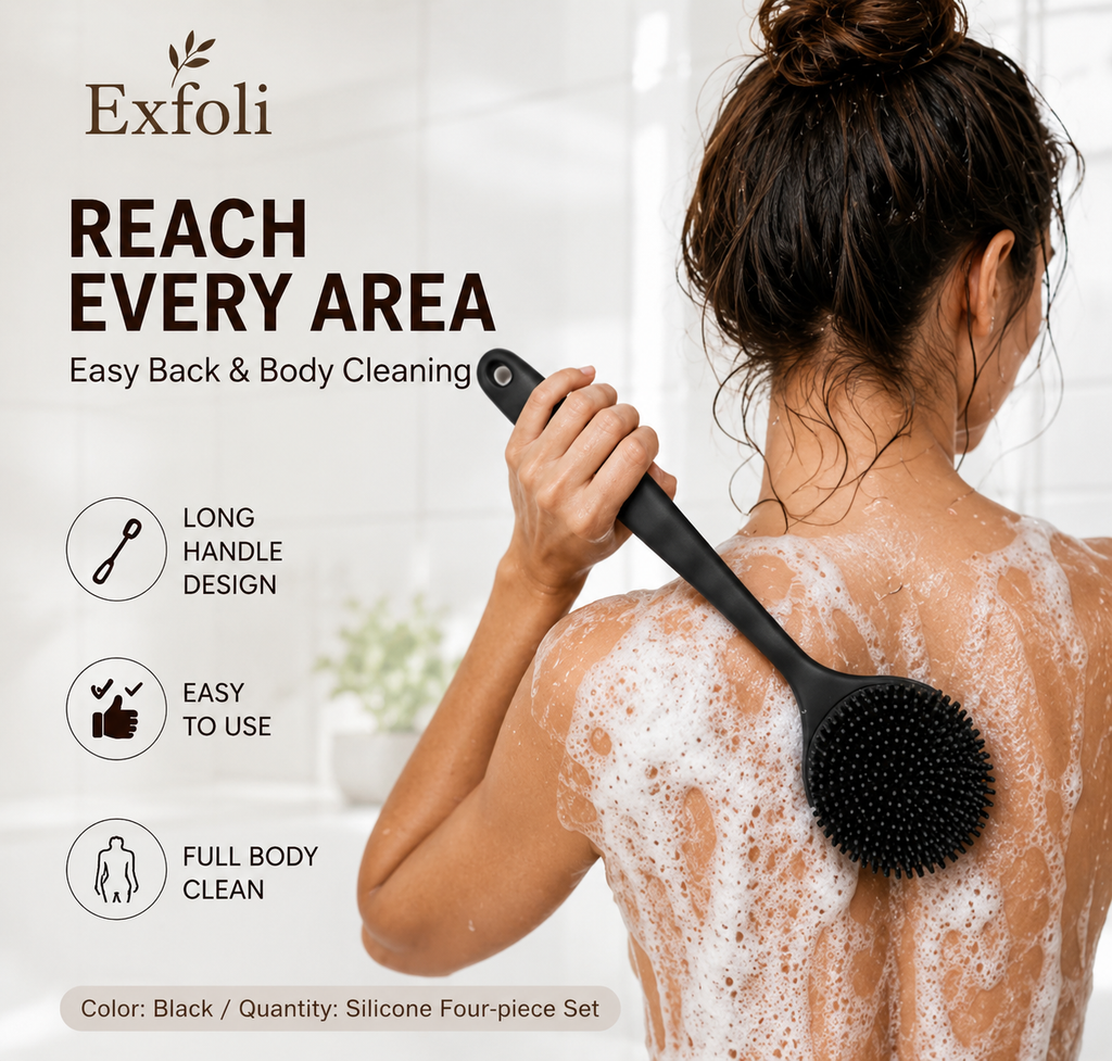 4pc Silicone bath & body brush set